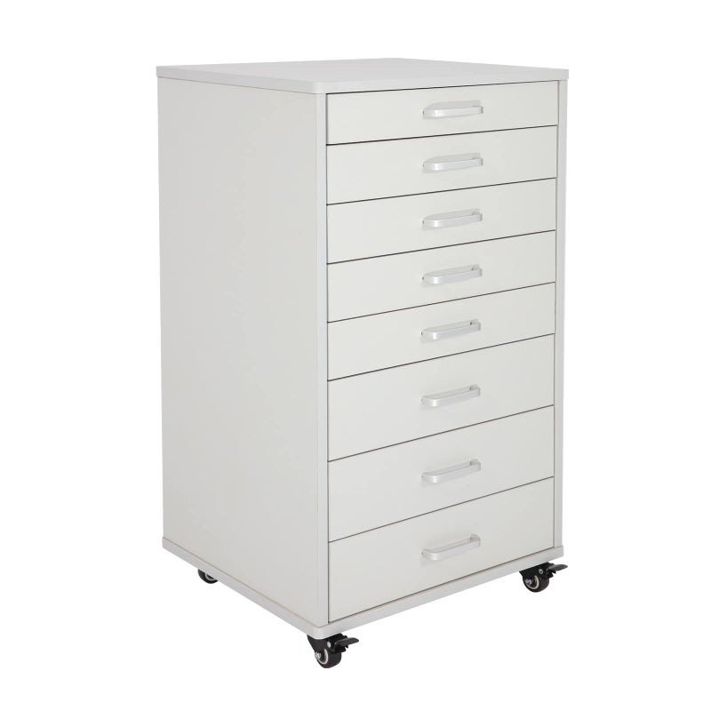 Medical Dental Assistants Mobile Cabinet Alabama Cart Utility Cart 7 Drawer with Handle Easy to Pull Out and Push Back White