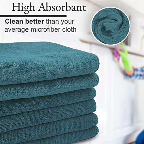 Sassoon Highly Absorbent Microfiber Cleaning Cloth in 450 GSM (12 Pcs, Peacock) 40X40 cms- Thick Lint & Streak-Free Multipurpose Cloths-Automotive Microfiber Towels for Car Bike Cleaning - Image 2