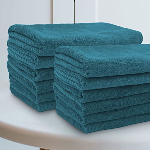 Sassoon Highly Absorbent Microfiber Cleaning Cloth in 450 GSM (12 Pcs, Peacock) 40X40 cms- Thick Lint & Streak-Free Multipurpose Cloths-Automotive Microfiber Towels for Car Bike Cleaning - Image 1