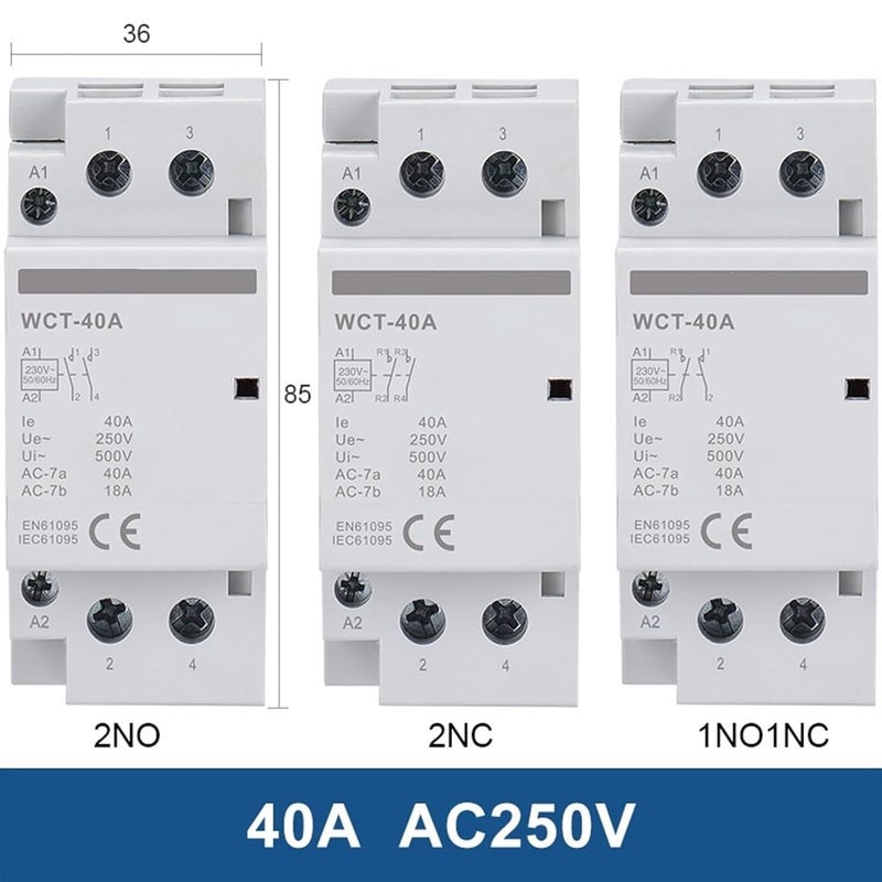 WCT DIN Rail AC Contactor 25A 63A 2NO 2NC 4NC 25A AC220V Circuit Breaker - Image 4