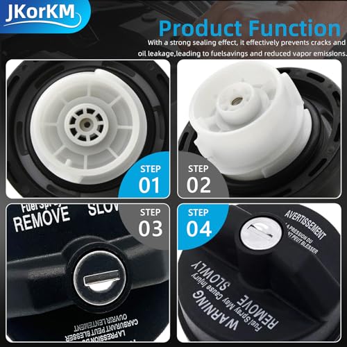 JkorkM Locking Gas Cap, Lock Fuel Cap Replace 05278655AB, 5278655AB Chrysler Dodge Jeep Ram - Challenger Grand Caravan 1500, Cherokee Wrangler JK TJ Liberty Compass Patriot, black - Image 5