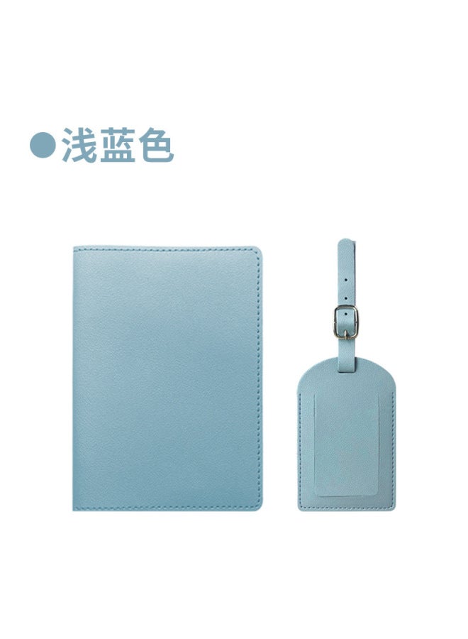 Multi-color Thick Pu Leather Customizable Logo Passport Holder Passport Cover With Paper Card Luggage Tag Suit
