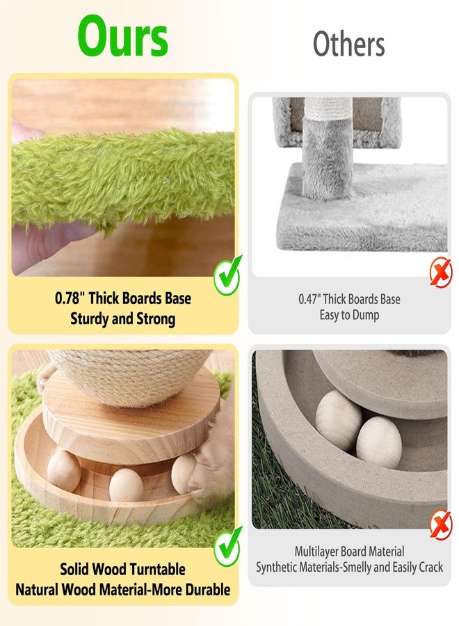 Kicari 21.5‘’ H Cat Scratching Post with Catnip,Cute Mushroom Cat Scratcher Post with Durable Natural Wooden Turntable Toy,Mushroom Shape Design Cat Toy Cat Tree Sisal Scratcher for Indoor Cats (Cloud Base) - Image 4
