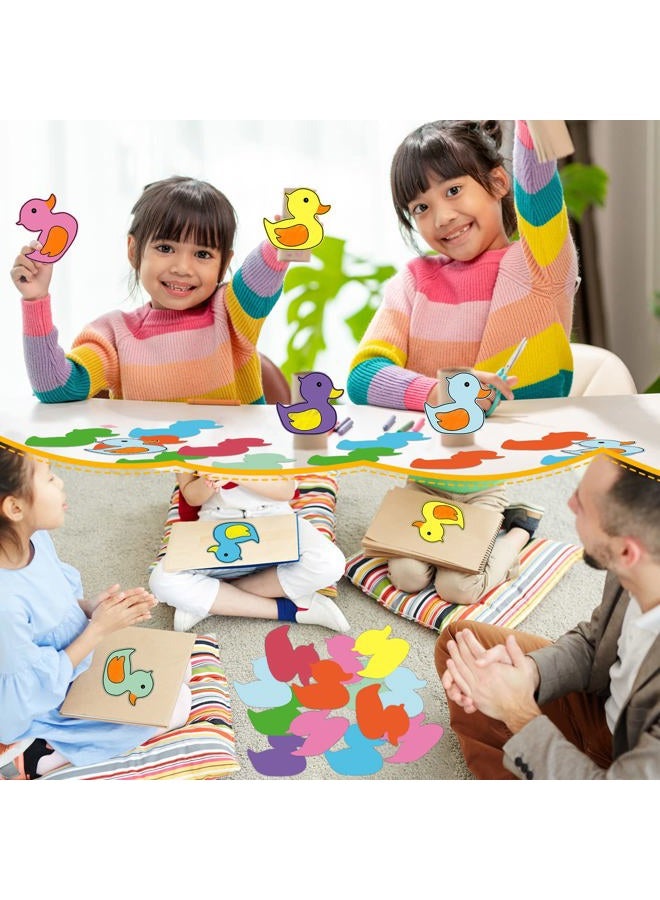Geyee 108 Pcs Duck Paper Cutouts Classroom Duck Bulletin Board Cut Outs Assorted Color Cutouts Classroom Decoration Paper Die Cuts for DIY Kids Projects Craft Sunday School Holiday Party Decoration - Image 4