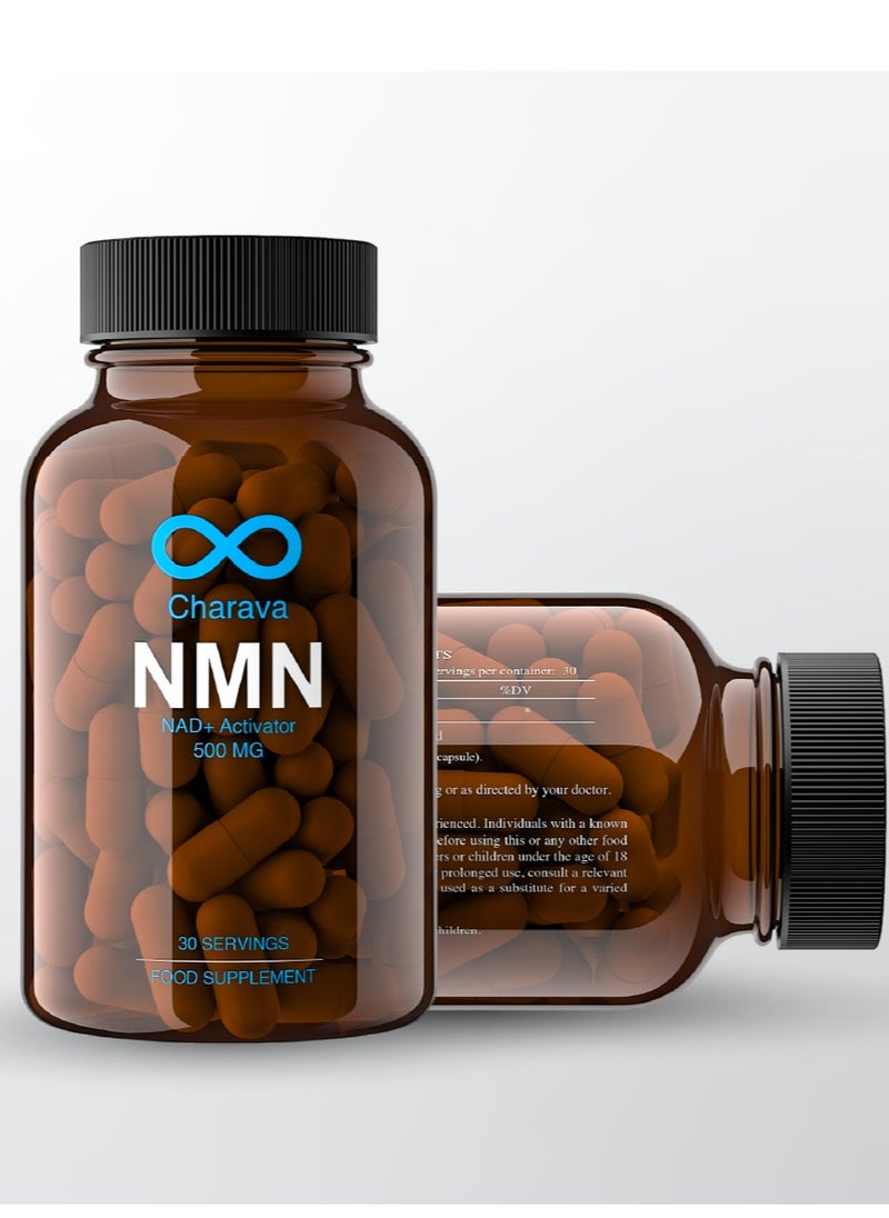 Charava - Charava NMN 500mg | Nicotinamide Mononucleotide | Enhanced Absorption | NAD+ Booster | 30 Servings | 3rd Party Certified - Image 1