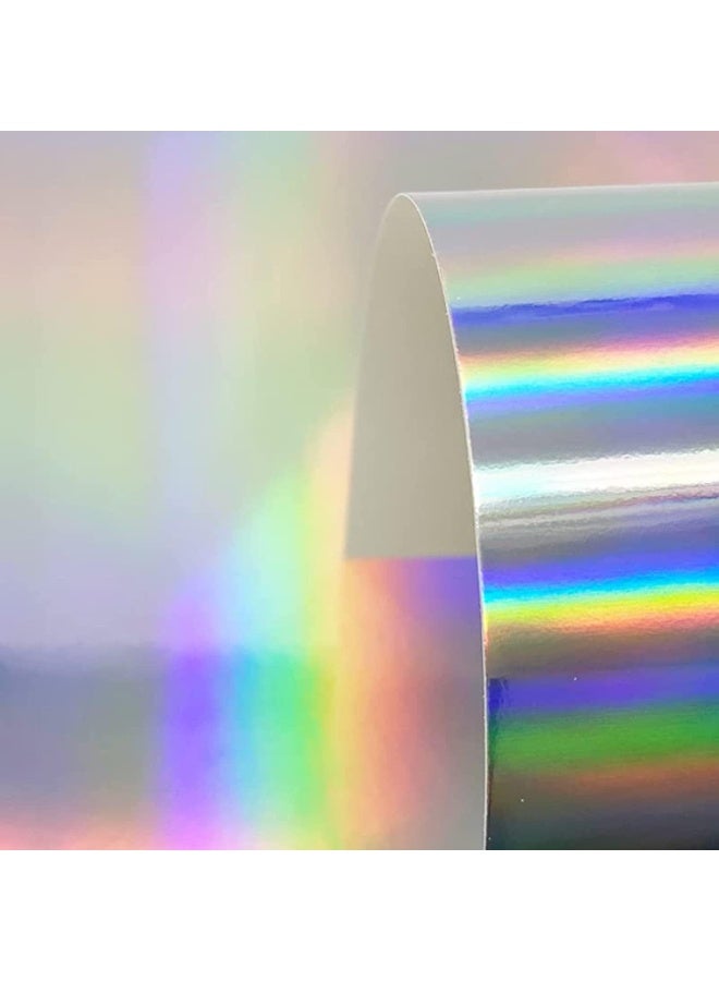 Premium A4 Holographic Silver Cardstock Paper, 250GSM Heavyweight Thick Craft Paper - Shimmering Multi-Tone Laser Silver, Professional Iridescent Paper for DIY Cake Toppers, Party Decor & Luxury Crafts (20 Sheets Pack) - Image 3