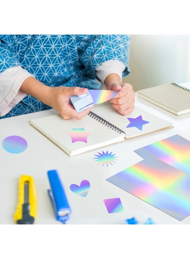 Premium A4 Holographic Silver Cardstock Paper, 250GSM Heavyweight Thick Craft Paper - Shimmering Multi-Tone Laser Silver, Professional Iridescent Paper for DIY Cake Toppers, Party Decor & Luxury Crafts (20 Sheets Pack) - Image 5