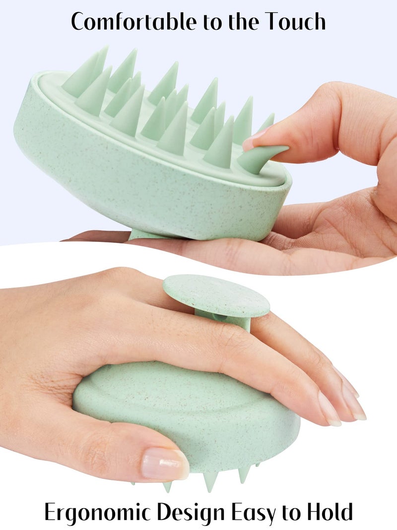 HEETA Shampoo Scalp Brush Massager Hair Growth, Soft Silicone Bristles to Remove Dandruff, Scalp Scrubber for Hair Care Relax Scalp, Brush for Wet Dry Hair, Upgraded Material, Green - Image 5