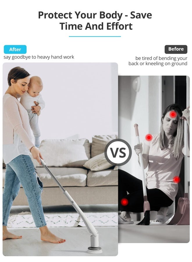TILSWALL Tilswall Electric Spin Scrubber Cordless Cleaning Brush for Home Warming Gift 180Mins Long Battery Life Extendable to 43 IPX7 Waterproof Scrubber for Bathroom Window Shower Bathtub Tile Car  - Image 2