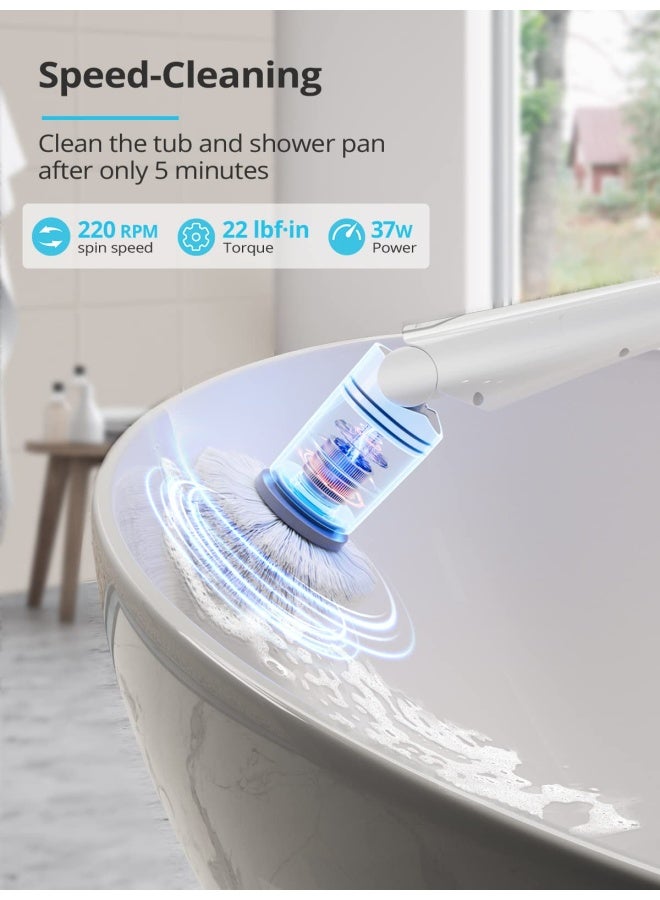 TILSWALL Tilswall Electric Spin Scrubber Cordless Cleaning Brush for Home Warming Gift 180Mins Long Battery Life Extendable to 43 IPX7 Waterproof Scrubber for Bathroom Window Shower Bathtub Tile Car  - Image 3