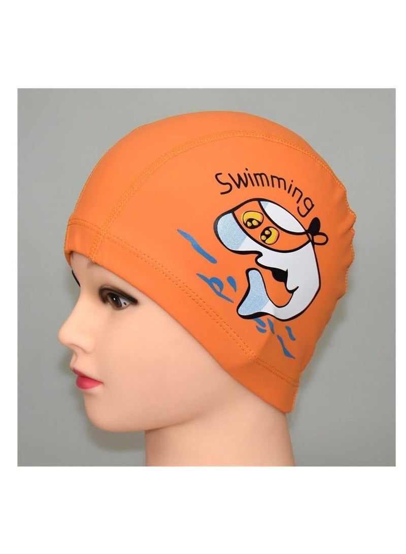 SYOSI Boys and Girls Diving Hat - Cute Swim Pool Cap with Ear Protection for Long Hair - Children's PU Cloth Beach Hat - Essential Diving Equipment（2PCS,Pink） - Image 3