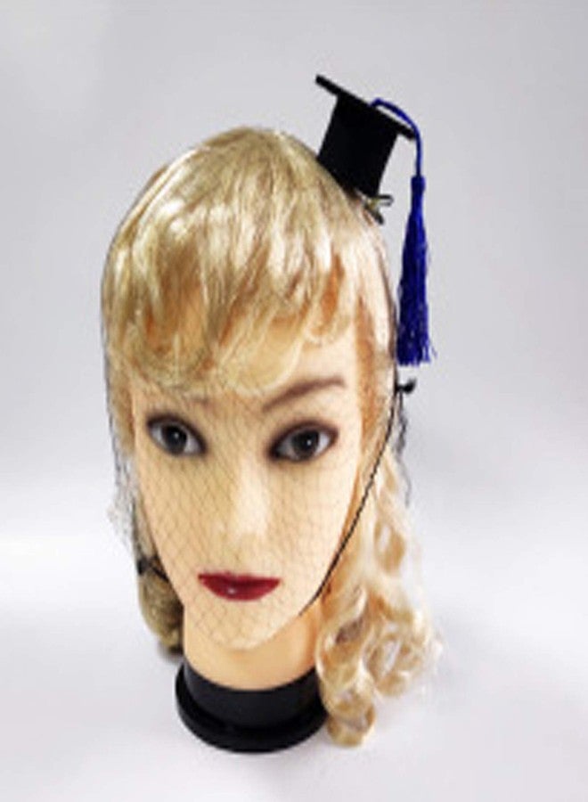 BinaryABC Graduation Hat Hair Clip,Mini Doctoral Cap Hair Clip,Graduation Party Supply Decoration,Graduation Hair Accessories (Blue) - Image 2