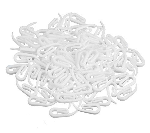 Honbay 200pcs White Plastic Curtain Hooks for Window, Door and Shower - Image 2