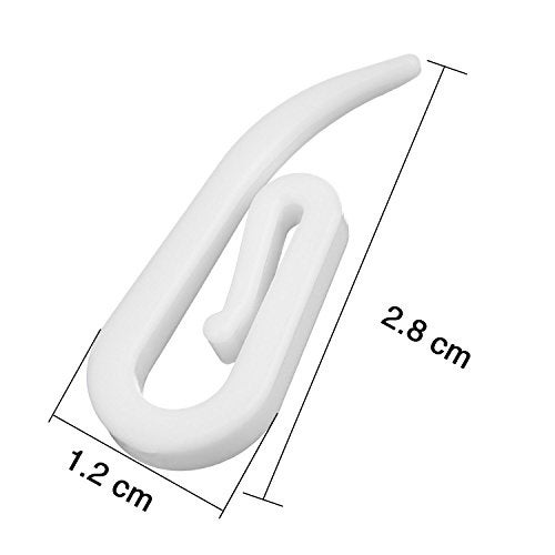 Honbay 200pcs White Plastic Curtain Hooks for Window, Door and Shower - Image 3