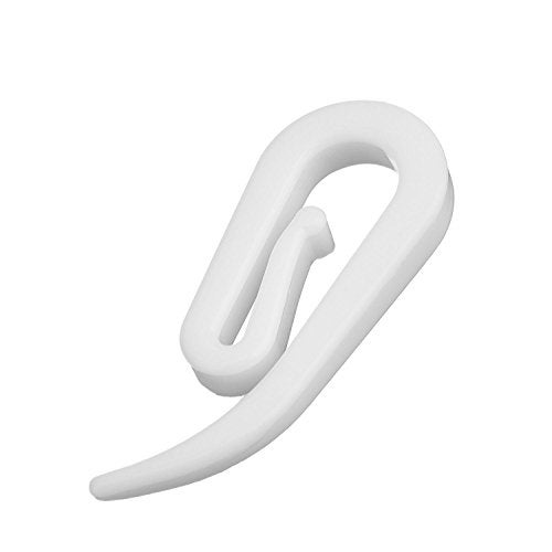 Honbay 200pcs White Plastic Curtain Hooks for Window, Door and Shower - Image 4