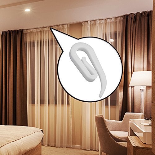 Honbay 200pcs White Plastic Curtain Hooks for Window, Door and Shower - Image 5
