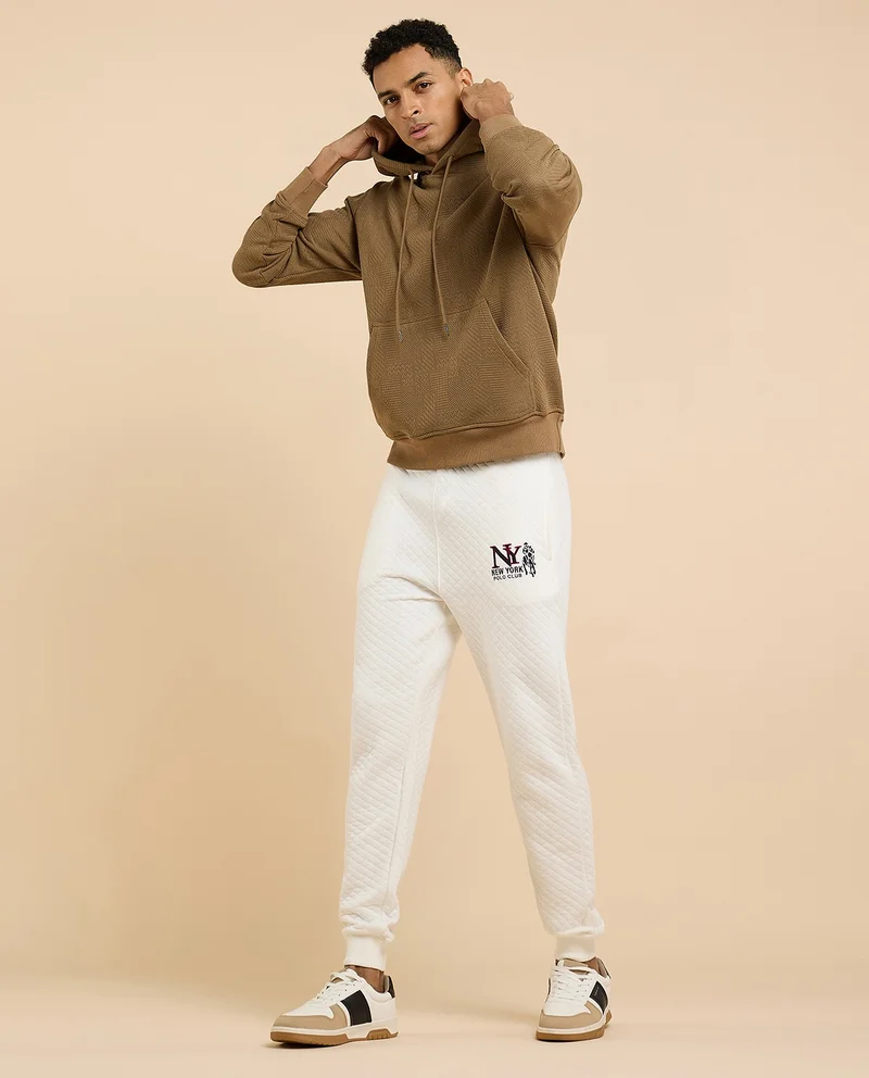 R&B Textured Hoodie with Long Sleeves