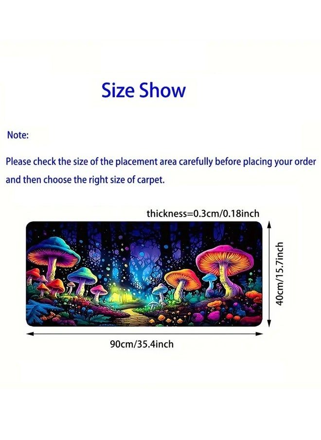 Extend Large Gaming Mouse Pad XXL, Forest Pattern Print Desktop Mat, UV Black Light Non-slip Mouse Pad, Washable Rubber Material Mouse Pad