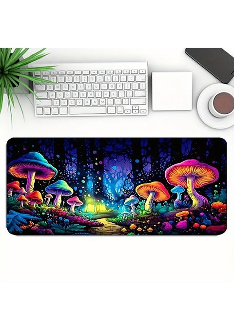 Extend Large Gaming Mouse Pad XXL, Forest Pattern Print Desktop Mat, UV Black Light Non-slip Mouse Pad, Washable Rubber Material Mouse Pad