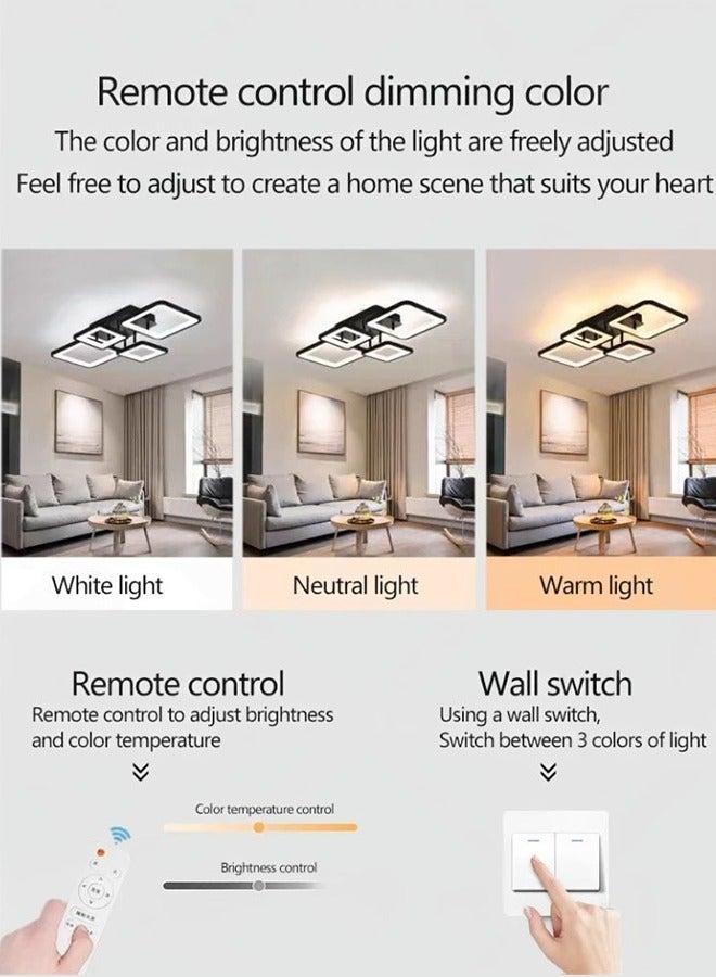 قلادة سقف غرفة المعيشة الاسكندنافية البسيطة الاسكندنافية مصباح سقف LED معلقة سقف 3 ألوضوء متغير بثلاثة ألوانان غرفة نوم - Image 5