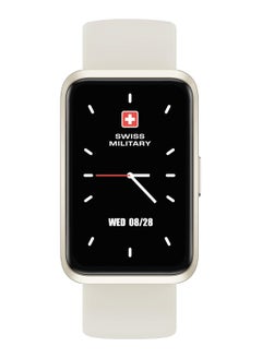 SWISS MILITARY Swiss Military Rhine2 Smart Band 1.57” Display, Bluetooth Calling, Multi Language, Health & Sports Tracking, 7 Days Battery, IP67, iOS/Android Compatible, White Strap  - Image 1
