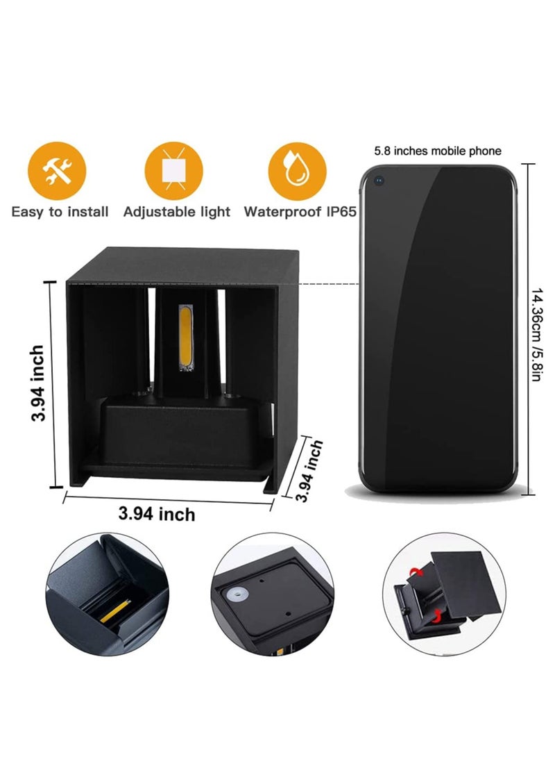 Next Life LED Aluminum Waterproof Wall Lamp Outdoor Light Angle Adjustment Outdoor Wall Light Black Body Warmwhite - Image 2