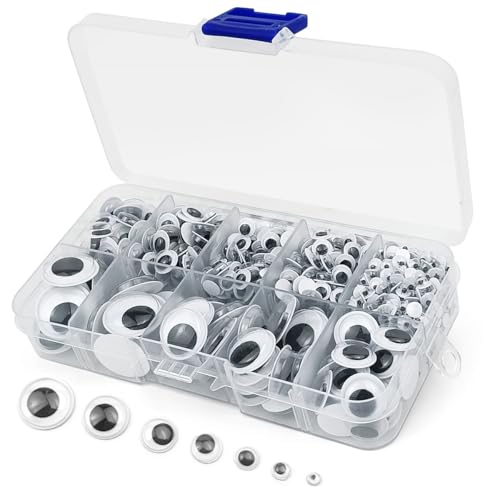 FKEYTO 450Pcs Black Wiggle Googly Eyes with Self-Adhesive, 6mm 8mm 10 mm 12mm 15mm Mixed Packaging,3 Years and up - Image 1