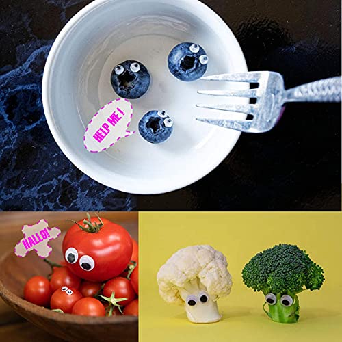 FKEYTO 450Pcs Black Wiggle Googly Eyes with Self-Adhesive, 6mm 8mm 10 mm 12mm 15mm Mixed Packaging,3 Years and up - Image 4