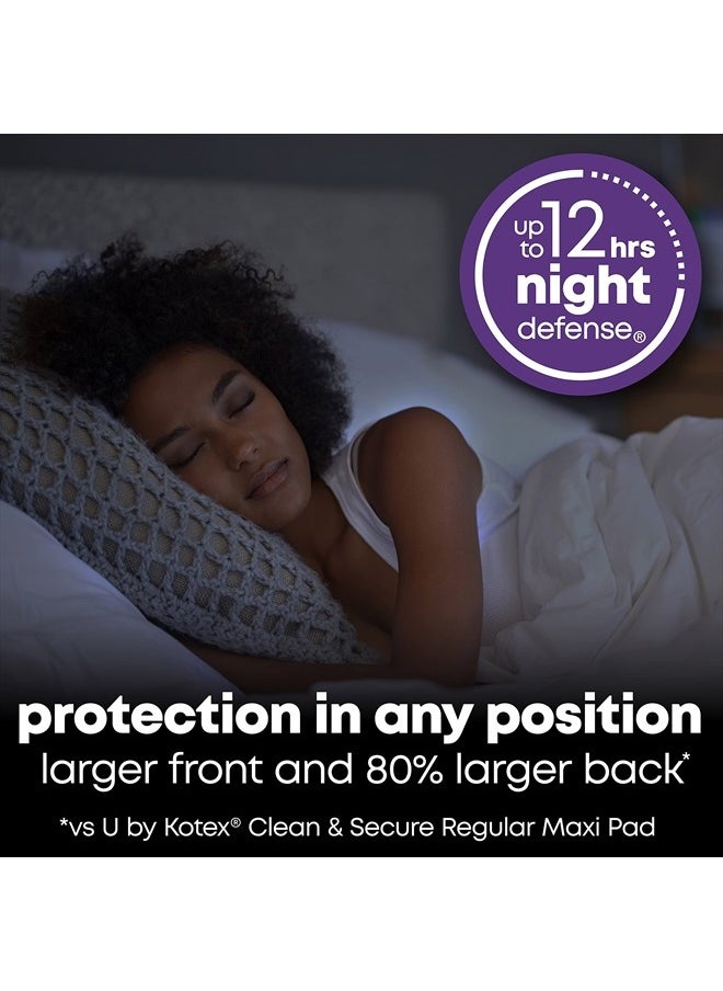 U by Kotex - Clean & Secure Overnight Maxi Pads with Wings, Extra Heavy Absorbency, 24 Count (2 Packs of 12) (Packaging May Vary) - Image 1