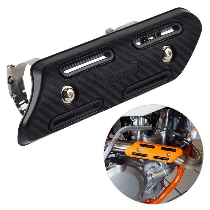 درع حماية حرارة العادم NICECNC الأسود العالمي 4 أشواط متوافق مع KTM SXF EXCF SMR 250 350 450 500 ومتوافق مع HUSABERG FE 250 350 450 501
