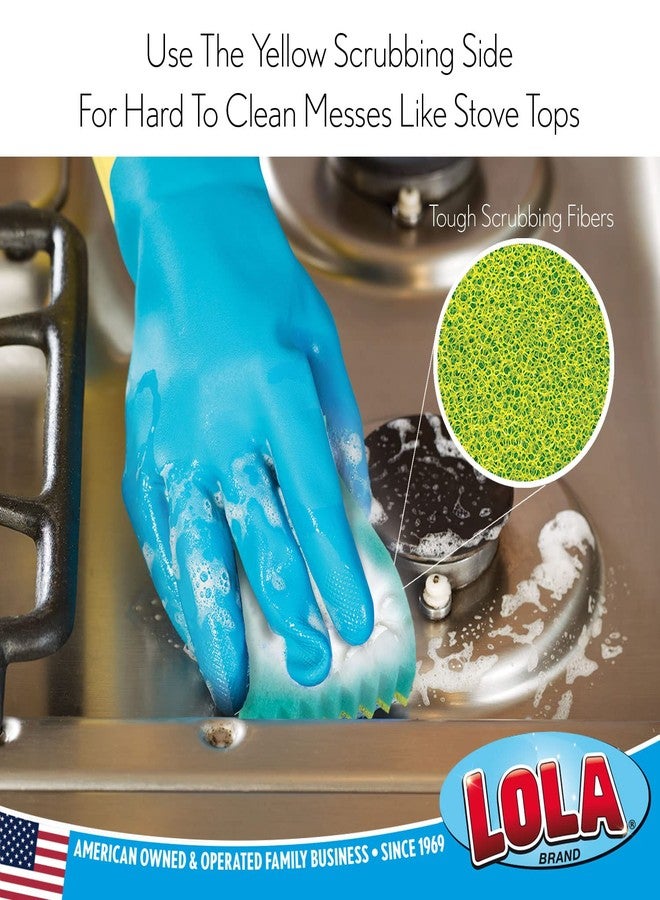 Lola Products Scrub N Wipe Boss, Non-Scratch Scrubbing, 2-Sided Sponge, Remove Debris, Firm in Cold Water/Flexible in Warm Water, Made in USA, 9 Pack - Image 4