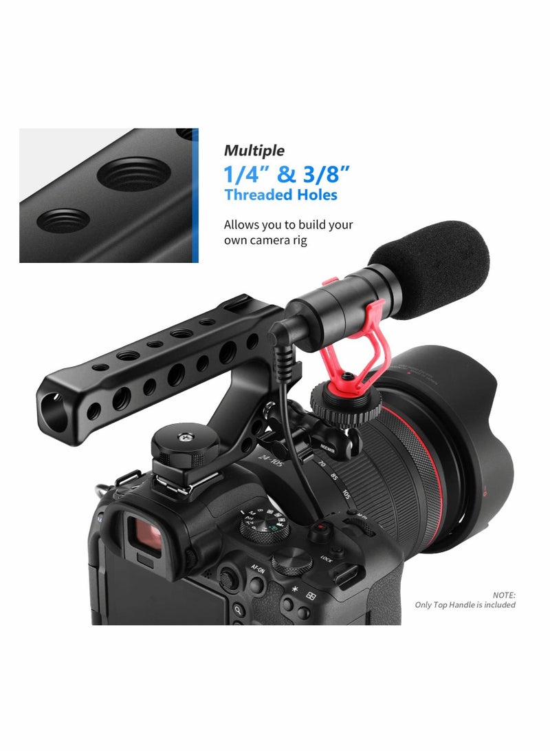 Captaintech Universal Camera Hot Shoe Top Handle Grip, KASTWAVE Universal Video Stabilizing Rig with 3 Cold Shoe Mounts for DSLR cameras, Fits Microphone, LED Light, Monitor for Low-Angle Shots, Metal - ST28 - Image 5