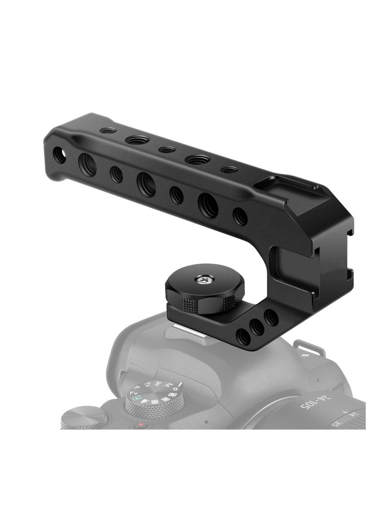 Captaintech Universal Camera Hot Shoe Top Handle Grip, KASTWAVE Universal Video Stabilizing Rig with 3 Cold Shoe Mounts for DSLR cameras, Fits Microphone, LED Light, Monitor for Low-Angle Shots, Metal - ST28 - Image 1