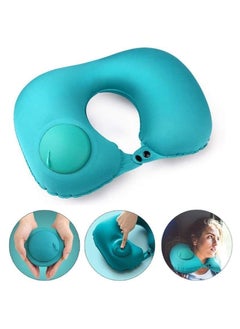 SUNBEET SUNBEET Button Travel Neck Pillow Portable Push Type Automatic Inflatable UShaped Pillow Neck Rest Travel Press Button Neck Pillow for Outdoor Travelling Air Cushion Self Inflating Button Neck Pillow 