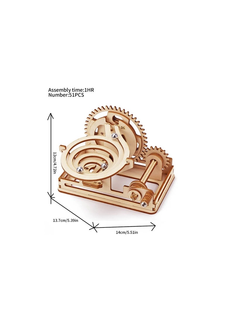 ألغاز خشبية ثلاثية الأبعاد، مجموعة نماذج خشبية لسباق الكرات تعمل باليد، ألغاز ميكانيكية ثلاثية الأبعاد - لولبي - Image 2