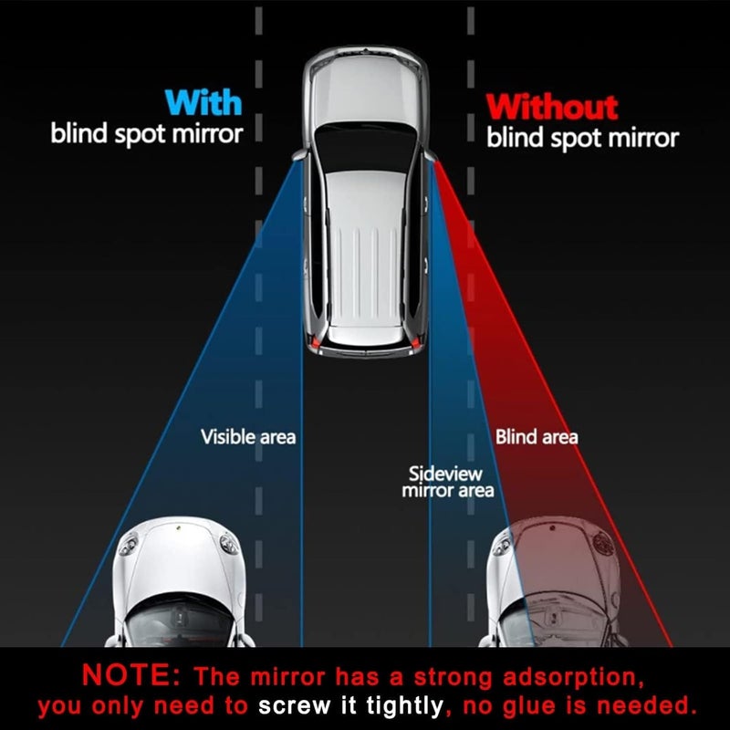 2 Pcs Blind Spot Car Mirror - 2 Inch Reusable Round HD Glass Convex 360° Wide Angle Side Rear View Mirror with Sucker for Cars, SUVs, and Trucks (Silver) - Image 2