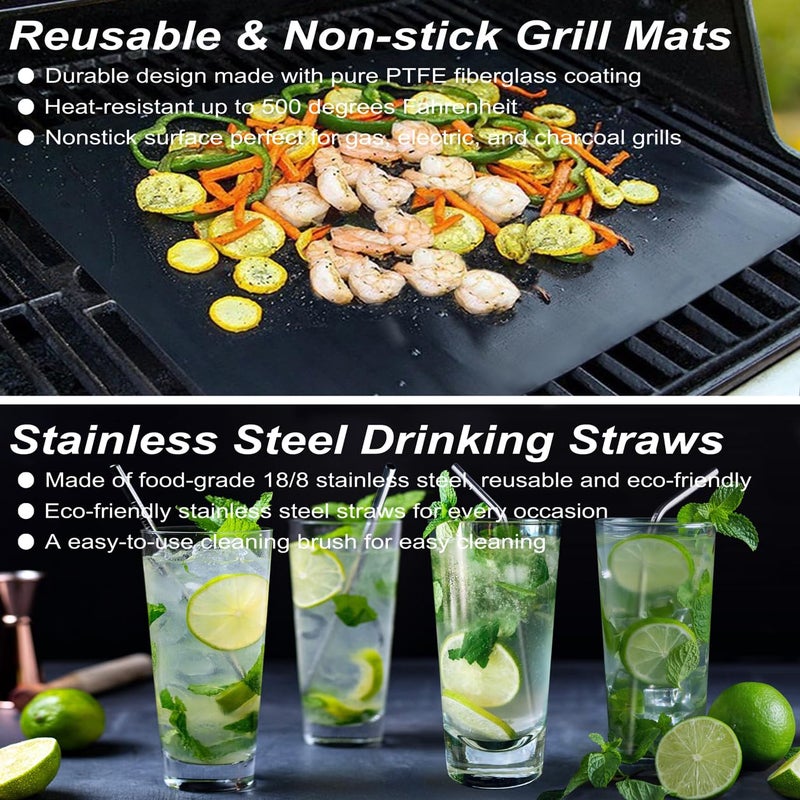POLIGO 26 PCS Grill Set Backyard BBQ Grill Accessories Stainless Steel Grill Utensils Set with Bag for Fathers Day Birthday - Camping BBQ Tools Grilling Tools Set Ideal Grilling Gifts for Men Women - Image 5