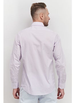 roberto cavalli Men Slim Fit Embroidered Logo Long Sleeve Dress Shirt, Lavender  - Image 4