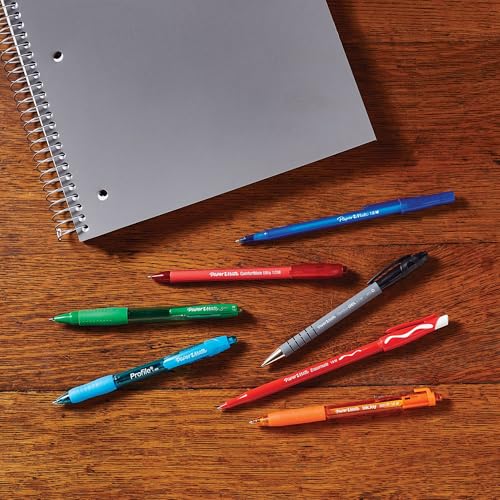 Paper Mate FlexGrip Ultra Retractable Ballpoint Pens, Recycled, Medium Point (1.0mm), Blue Ink, 12 Count - Rubberized Full Comfort Grip, Office, Teacher Supplies - Image 2