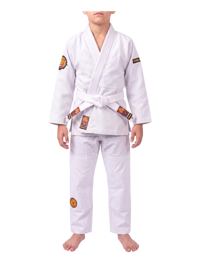 TATSU FEARLESS BJJ Gi – White | Premium Pearl Weave - Kids - Image 2