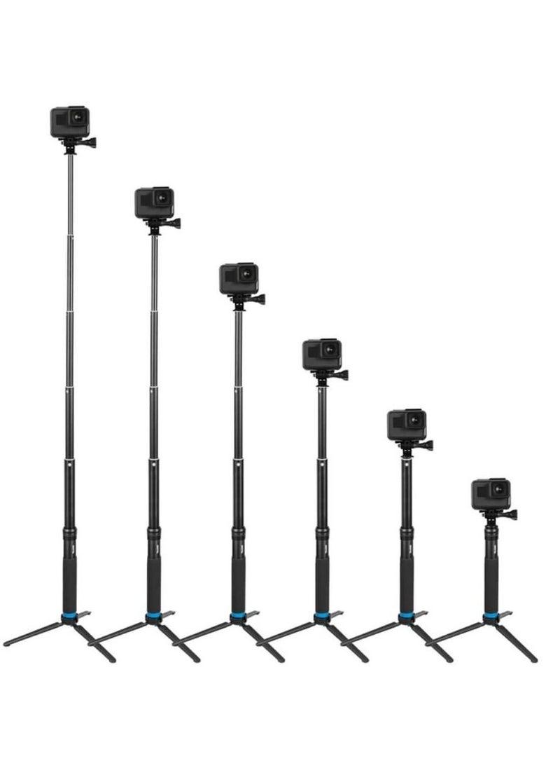 Generic - Aluminum Alloy Selfie Stick with Detachable Tripod for GoPro Hero 7 6 5 4 Xiao Yi Action Camera Smart phone - Image 1