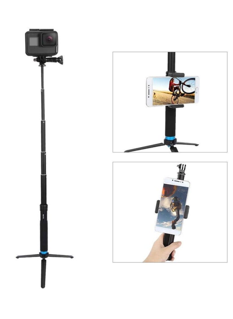 Generic - Aluminum Alloy Selfie Stick with Detachable Tripod for GoPro Hero 7 6 5 4 Xiao Yi Action Camera Smart phone - Image 1