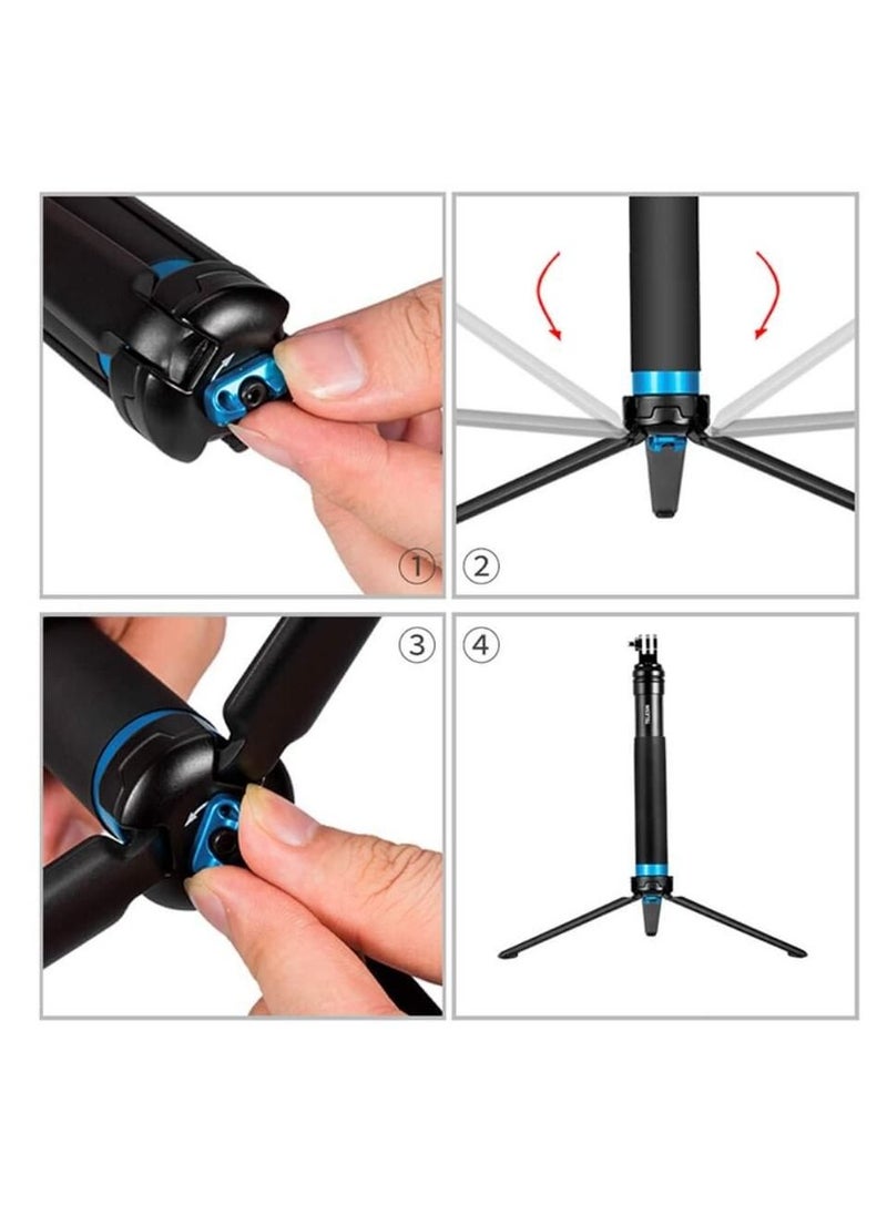 Generic - Aluminum Alloy Selfie Stick with Detachable Tripod for GoPro Hero 7 6 5 4 Xiao Yi Action Camera Smart phone - Image 1