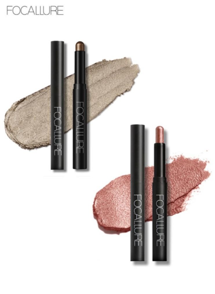 فوكالور قلم ظلال عيون كريمي لامع رقم 24 نوش + رقم 12 براون سبارك - Image 1