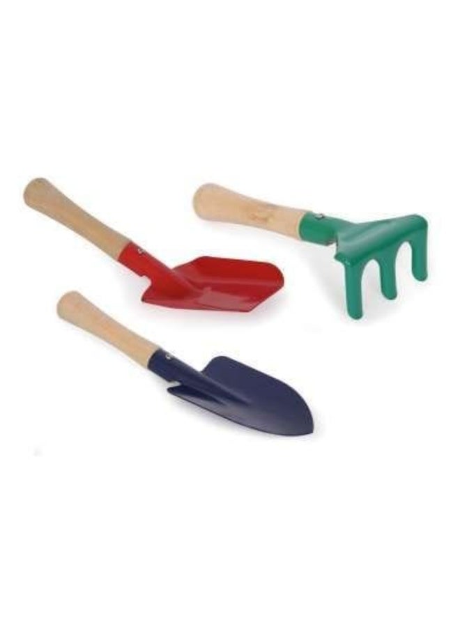 4 قطع من ألعاب الشاطئ والرمل الملونة بمقابض خشبية، أحمر، أصفر، أزرق، أخضر، برتقالي - Image 2