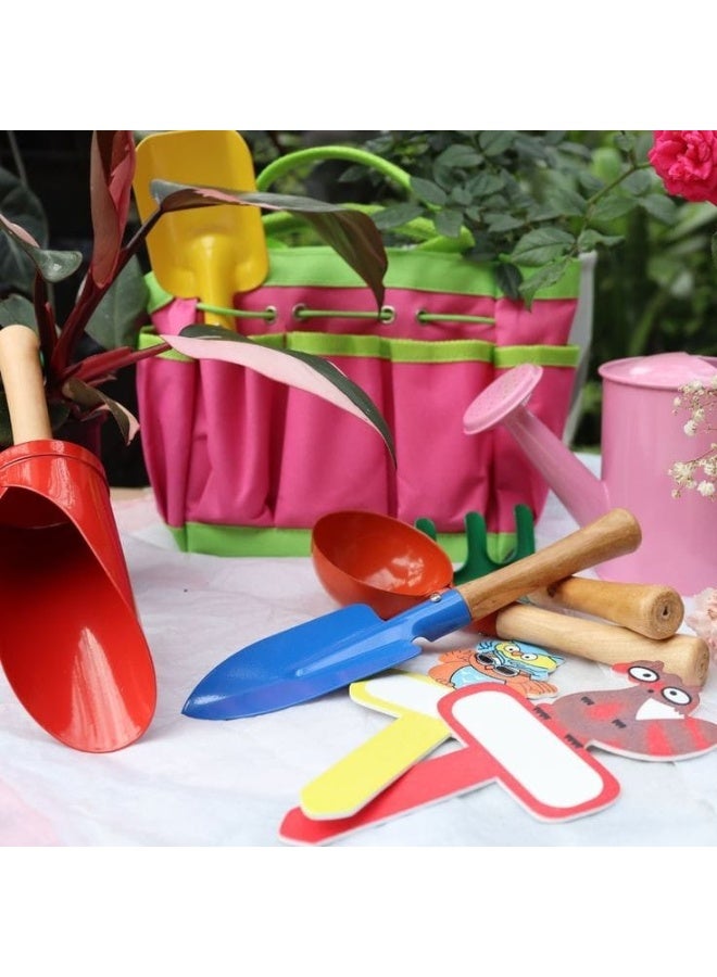 4 قطع من ألعاب الشاطئ والرمل الملونة بمقابض خشبية، أحمر، أصفر، أزرق، أخضر، برتقالي - Image 3