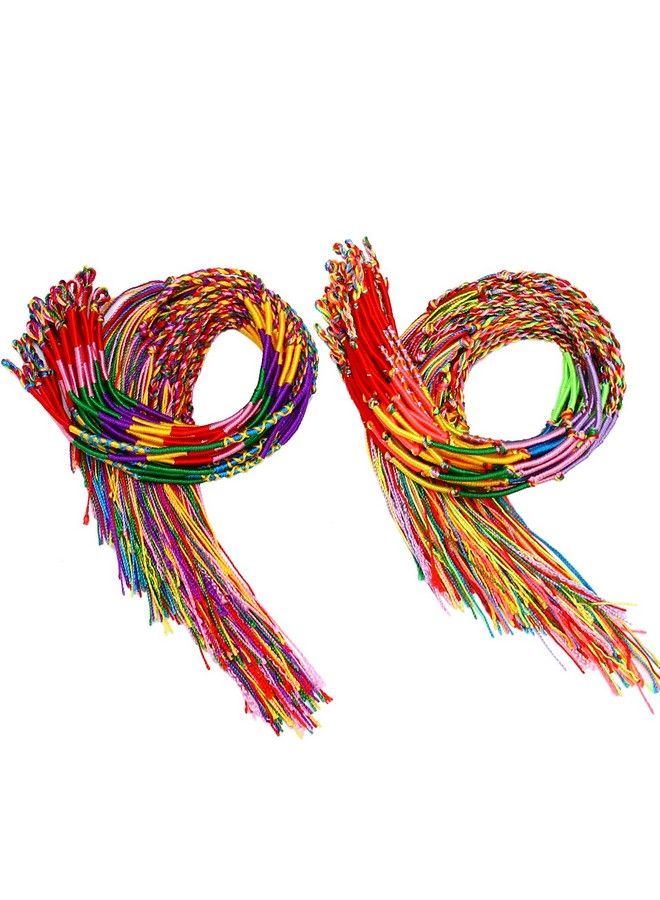 Resinta 100 Pieces Handmade Braided Bracelets Assorted Colors Friendship Cords Thread Bracelets Party Supply Favors For Wrist Anklet - Image 1