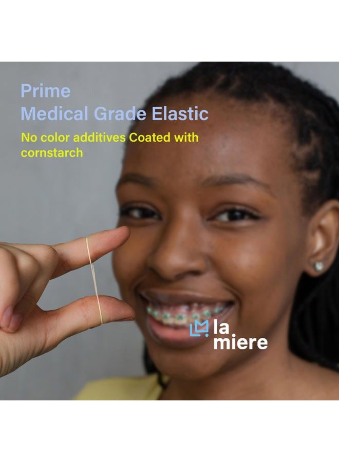 LA MIERE Amber Latex100 counts, Intraoral Elastic Bands Orthodontic Elastics Dental Rubber Bands Made in US Medium 1/4'', Amber Latex - Image 3