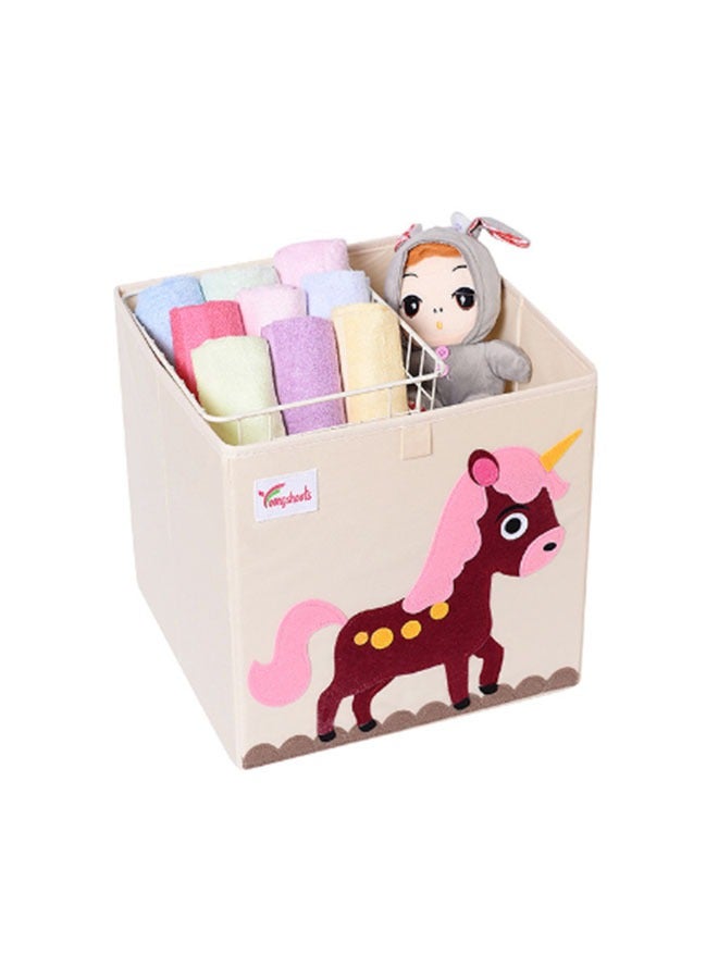 Kids' storage box, unicorn pattern, suitable for home and playroom use. - Image 1