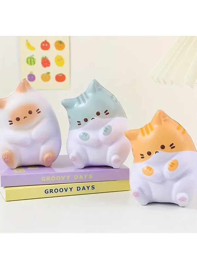 Yellow Cat Slow Rebound Squeeze Office Plushie Toy - Image 1